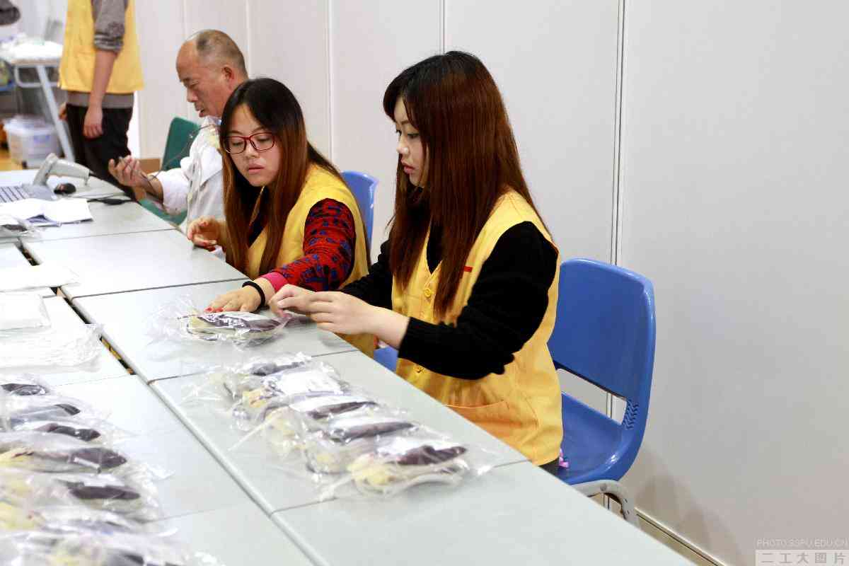 志愿者的认真工作